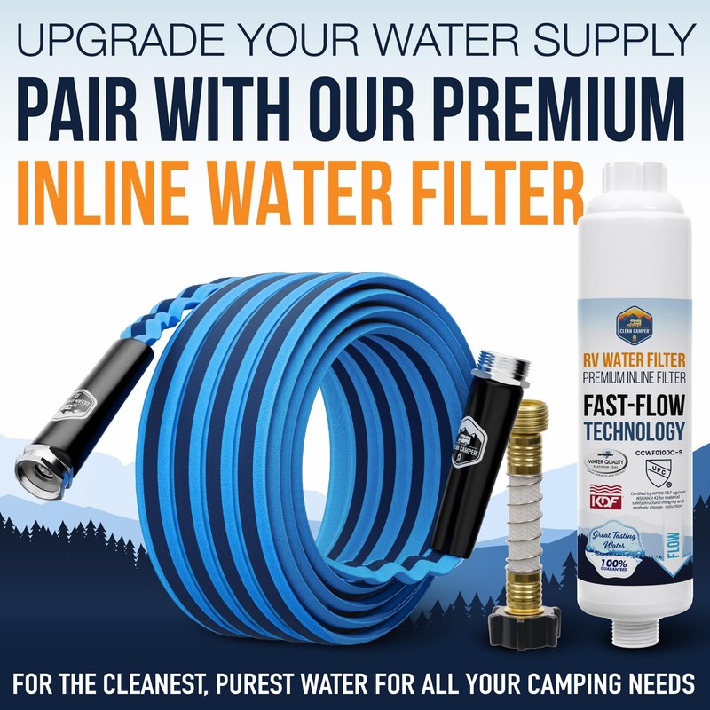 RV Fresh Water Drinking Hose 35' by Clean Camper- Kink