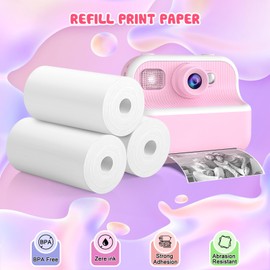 Kids Camera Instant Printing Paper, 6 Rolls Thermal Printing Paper Roll Refill, 57X25mm, Inkless HD Printing Photo Printing Paper Set for Most Kids Instant Camera
