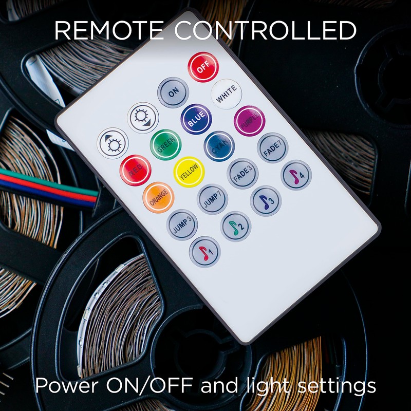 Integral LED 5m RGB Strip Light with UK Plug Adapter