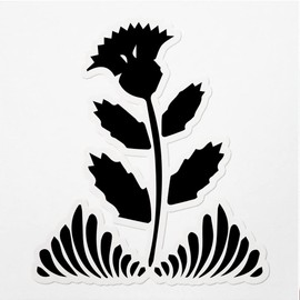 Decal Stickers of Folk Art Thistle Plant Premium Indoor (No Waterproof) Vinyl Decal Stickers for Laptop Phone Accessory Helmet Car Window Mug Tuber Cup Door Wall Decoration ANDVER3528272BL
