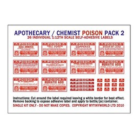 MyTinyWorld Dolls House Miniature Poison Label Pack 2