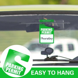 100 Pack Parking Permit Hang Tags Plastic Parking Placards PVC Hang Tag 3 x 5 Inch for Car Rear View Mirror (Green)