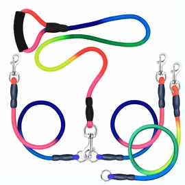 Heavy Duty 3 Dog Leash No Tangle Detachable 360° Swivel Device Multiple Dog Leash with Padded Handle for Two/Three Pets