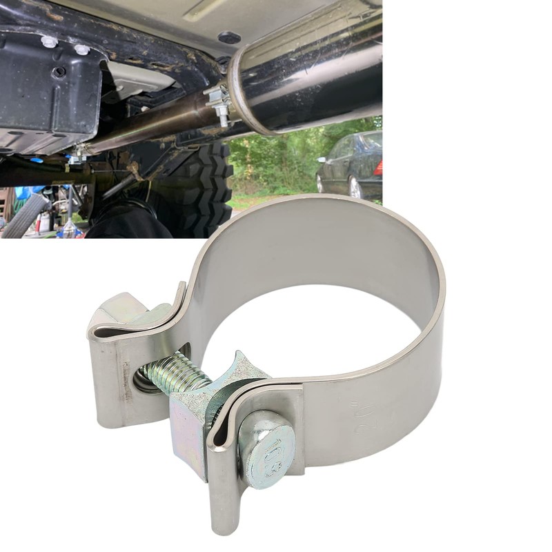 Exhaust Pipe Clamp, Universal Exhaust Band Seal Clamps Rustproof Muffler