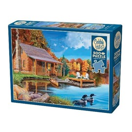 Cobble Hill 500 Piece Puzzle - Loon Lake - Sample Poster Included