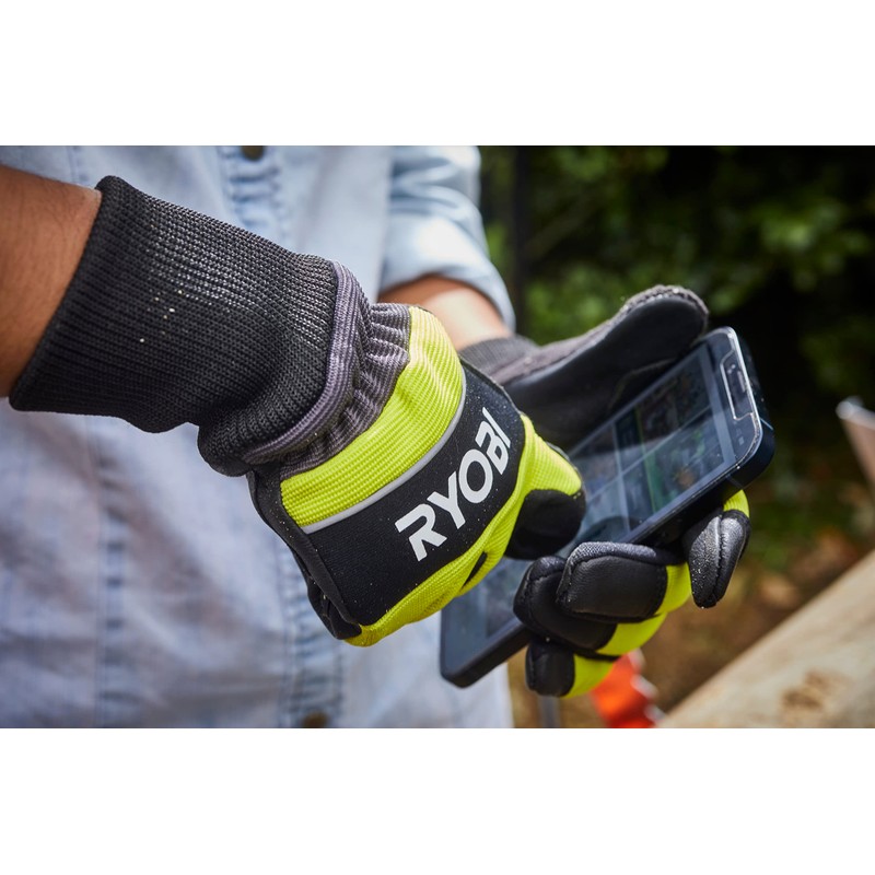 Ryobi Unisex Rac258m Cold Weather Gloves, Green & Charcoal, Medium,