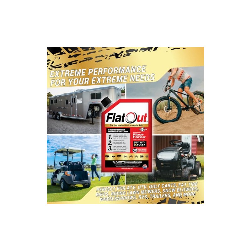 FlatOut Off-Road Tire Sealant - Prevents and Repairs Flat Tires