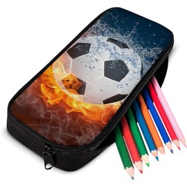 GDQQOYWQT Football-Themed Pencil Case for Boys and Girls, Large Capacity Pencil Bag for School, Office, or Makeup Storage, Durable and Stylish Organizer for Students