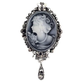 FAIRYGATE Brooch Pins for Crafting Cameo Vintage Beauty Headshot Crystal Brooches Alloy Rhinestone Jewellery，B3711