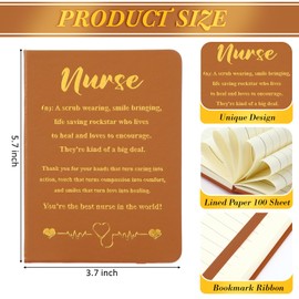 Supervitae 12 Pcs Nurse Leather Notebook Appreciation Gift 200 Pages mini Nursing Journal Preceptor Hardcover Bulk small Thank You Gift for Women 2025 Rn Nurse Week Student Graduation(Brown)