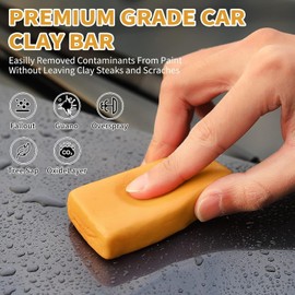 Wontolf Car Clay Bars Auto Detailing and Clay Luber Synthetic Lubricant Kit, Premium Grade 4 Clay Bars, Clay bar Lubricant Tablets 10 Pack(1pc=16 fl oz), Car Wash Kit for Detailing Cleaning