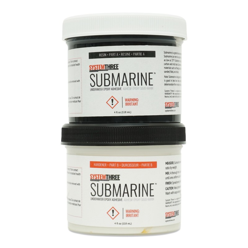 System Three Submarine Underwater Epoxy Paste Adhesive, 8oz Kit