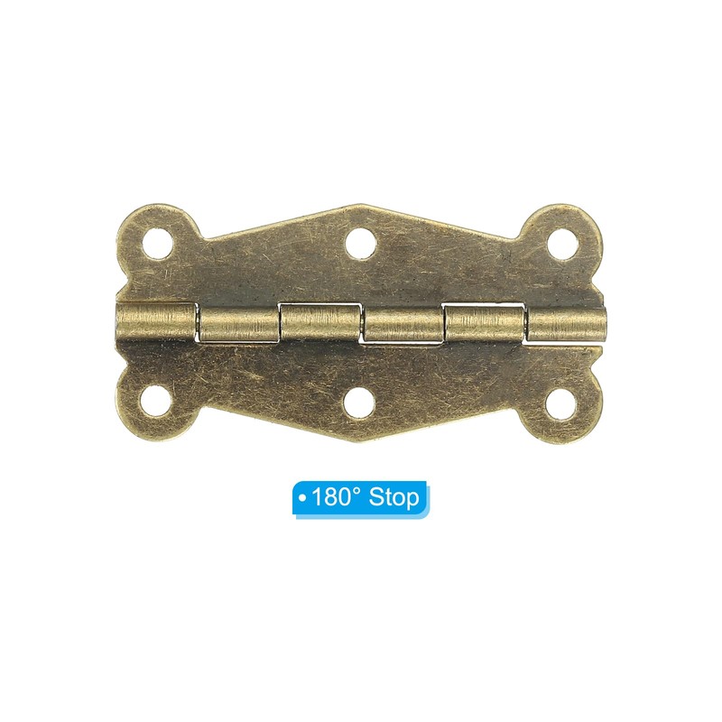 PATIKIL Small Vintage Box Hinges, 2 Inch, 8 Pack, 180-Degree,