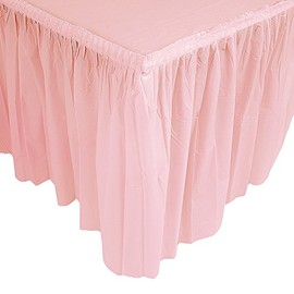 LIGHT PINK PLASTIC TABLESKIRT - Party Supplies - 1 Piece