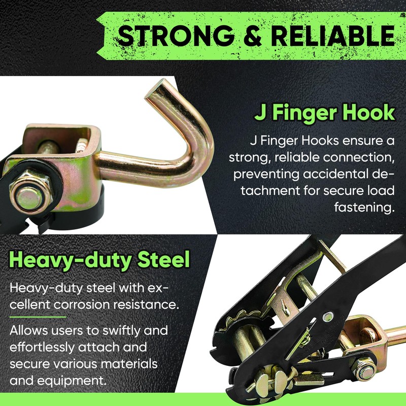 Bolvixor 4 Pack Car Tie Down Straps for Trailers 2"