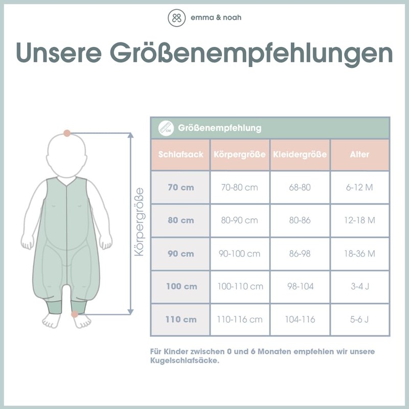 emma & noah Sleeping Bag with Envelope Feet (Essential Beige,