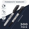 Thenshop 300 Pack Black Permanent Markers Bulk - Fine Point