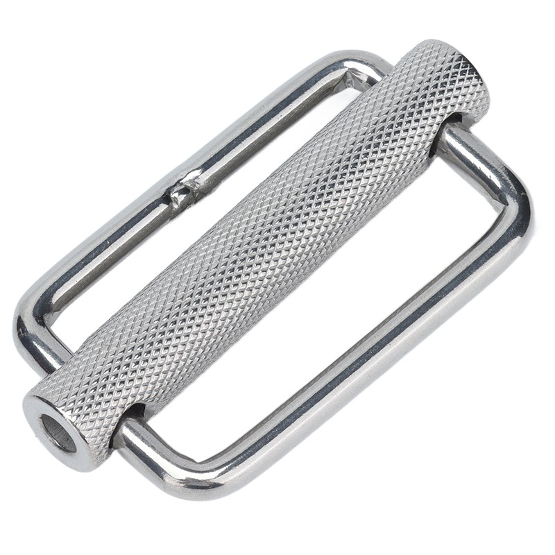 2Pcs Slide Buckle 316 Stainless Steel Rectangle Adjustable Knurled Roller