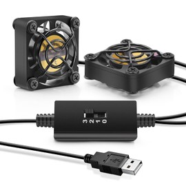 Mauknci USB Fan, 1.6 inches (40 mm), 2 Tiers, 3 Levels of Air Flow Adjustment, 5V Small, USB Cooling Fan, 1.6 inches (4 cm)
