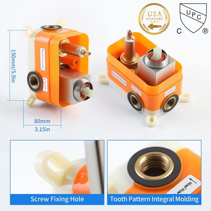 SKOWLL Shower Valves Dual Function Shower Temperature Valve Single Handle