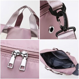 Keyck Sports Bag for Men and Women Large 40L with Shoe Compartment and Wet Compartment, Travel Bag, Foldable, Fashionable, Waterproof, Lightweight, Yoga, Gym, Swimming Bag, Beach, Holiday, School, Sports Bag, pink lilac