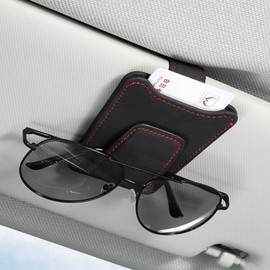 KaminoKa Sunglasses Holder Eyeglass Holder Sun Visor Storage Card Ticket Storage (Black)