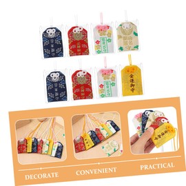 VALICLUD 32 Pcs Royal Japanese Fortune Lucky Omamori Charms Blessings Jar Luck Charm for Car Pendant Knapsack Amulet Bag Blessing Bag for Window Delicate Amulet Sachet Linen