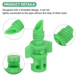 M METERXITY 50-Pack Misting Nozzles, 180 Degree Irrigation Emitter Sprinklers for Garden/Plant/Lawn Water Irrigation System Barbed Refraction Atomizing Dripper [Green]