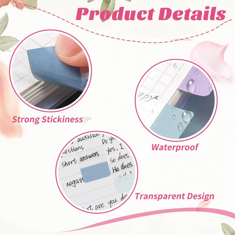 360 Pcs Book Tabs, Writable Sticky Tabs Colorful Page Markers