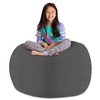 Posh Stuffable Kids Stuffed Animal Storage Bean Bag Chair Cover - Childrens Toy Organizer, X-Large 48" - Heather Gray