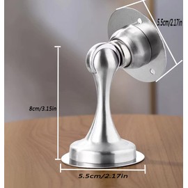 Fayvosiue Door Stop, Magnetic Door Stop, 2 Pack Stainless Steel Door Clips, No Drilling Door Stop, Install Stronger Floor Door Stoppers to Keep Your Door Open