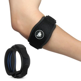 flintronic Elbow Support for Men and Women, 1 Piece Compression Bandage with EVA Lining, Adjustable Elbow Bandage for Sports, Tendonitis, Arthritis, Relieves Pain in Tennis Elbow