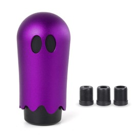 muge racing Ghost Shift Knob, Aluminum Weighted Automotive Gear Shift Manual knobs Lever with 3 Threaded Adapters M8 M10 M12 x 1.25, Universal for Vehicle Funny Cool Spooky Car Accessories (Purple)