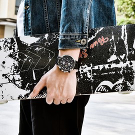 BENYAR Mens Watches Chronograph Date Waterproof Sports Watches Leather Strap Business Wrist Watches (Black)