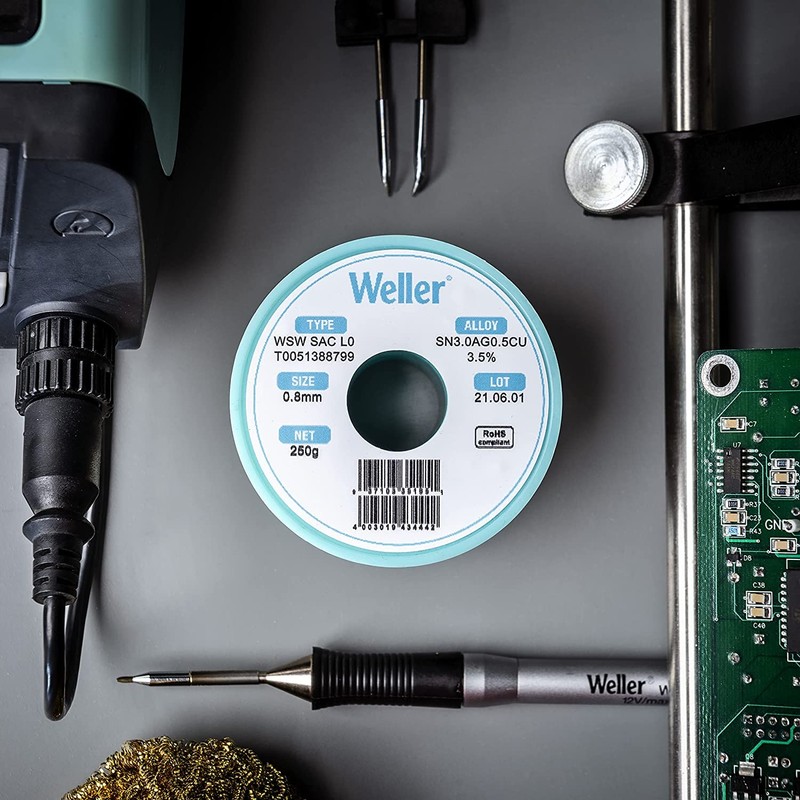 Weller WSW SC L0 (T0051387799) Lead-Free Solder Wire, Diameter 1.2