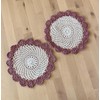 Fennco Styles Handmade Two Tone Floral Crochet Tray Cloth Doily,