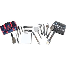 King Kooker 1660 16-Piece Stainless-Steel Tailgating Utensil Set With Carrying Case