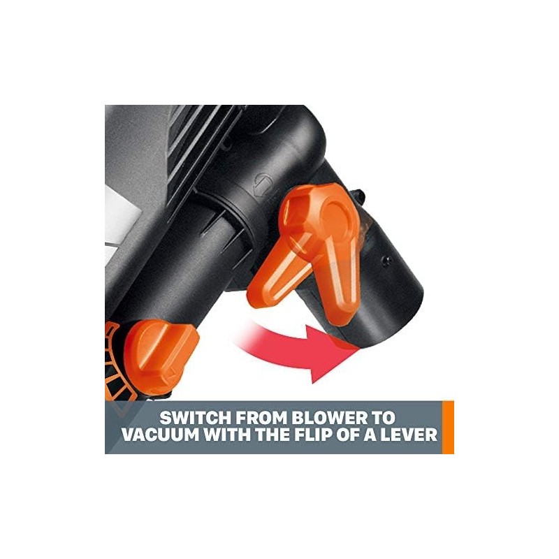 WORX WG505 Trivac 12 Amp 3-in-1 Electric Leaf Blower/Leaf Vacuum/Mulcher,