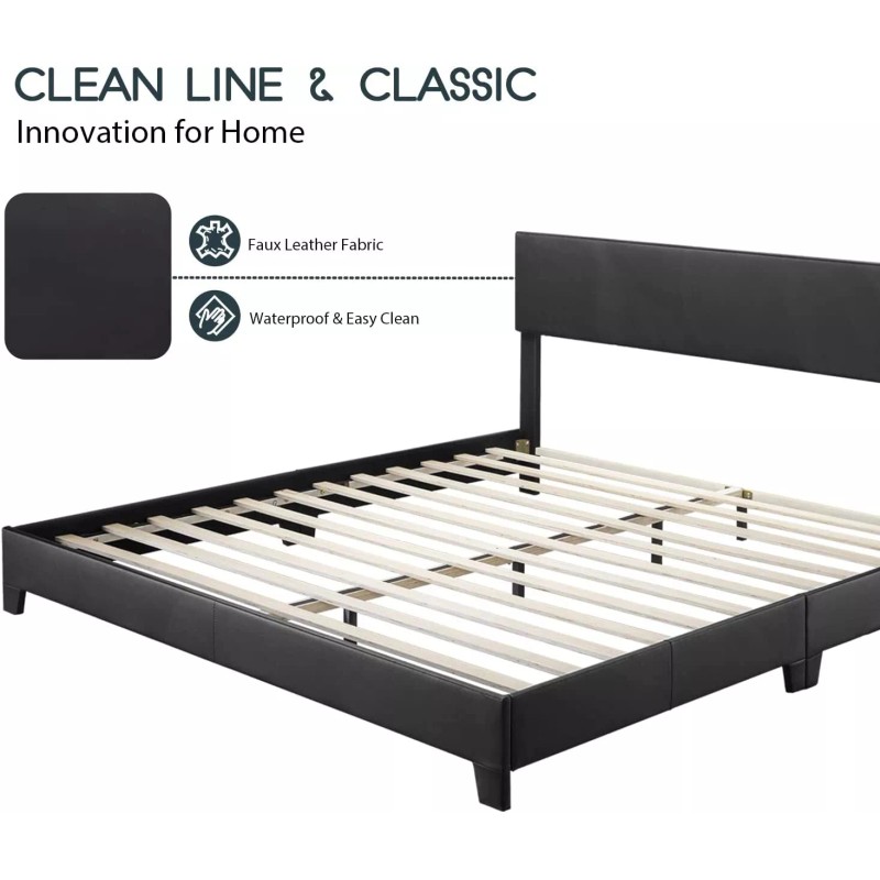 Lov4ever Full Queen King Size Upholstered Platform Bed Frame with
