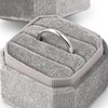 Papten Exquisite Velvet Wedding Ring Box 3 Slot Ring Gift