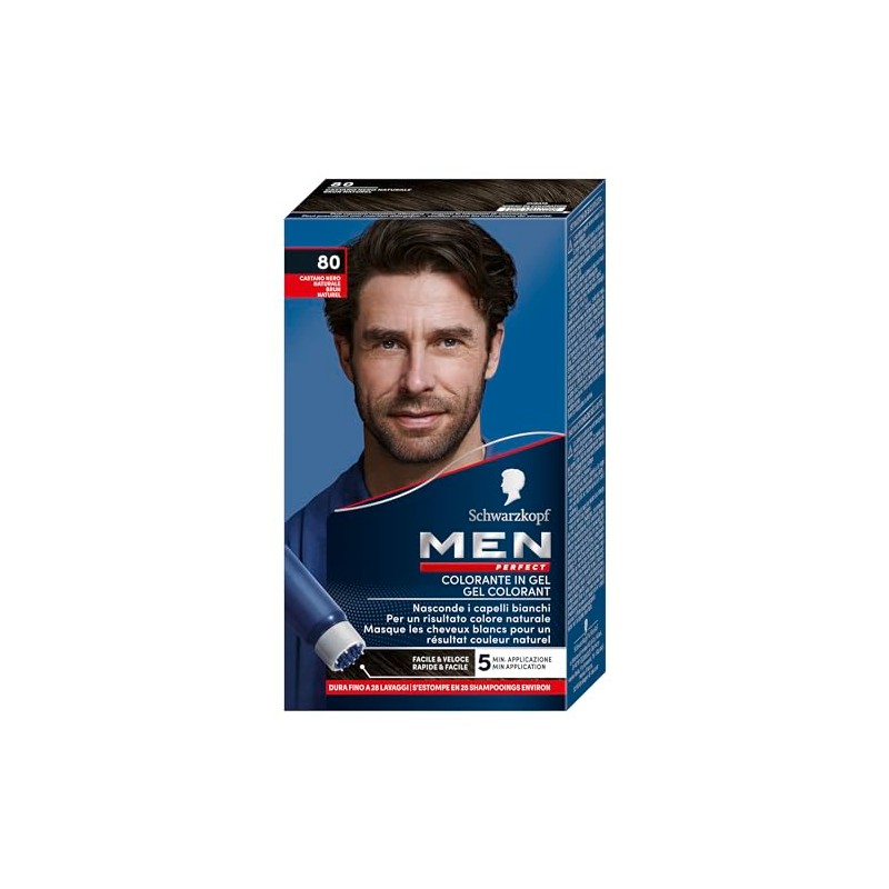 Hair Color Gel Men Perfect 80 Natural Black Brown