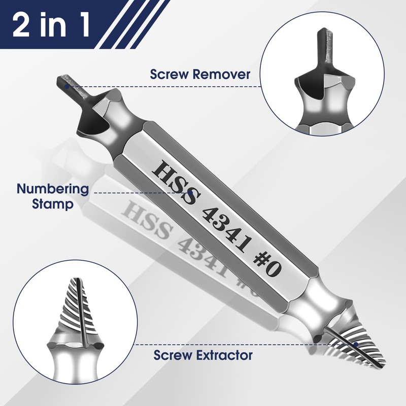 Damaged Screw Extractor Set - Remover for Stripped Screws Nuts