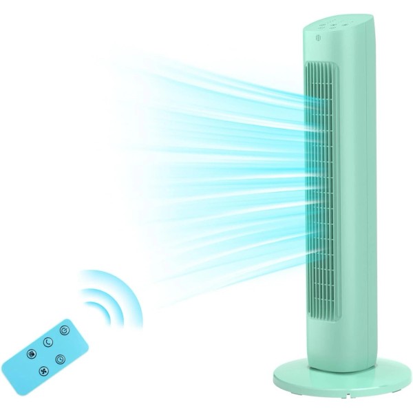 Tower Fan 85°Oscillating Quiet Cooling 15H Timer, Remote Control