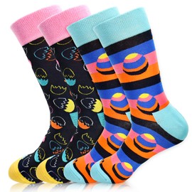 Easter Eggs Socks Novelty Crazy Fun Socks 2 Pairs Mid Calf Crew Tube Dress Casual Socks for Men Women