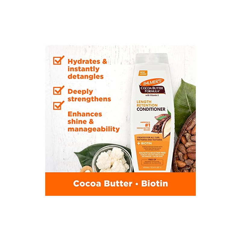 Palmer's Cocoa Butter Biotin Length Retention Acondicionador, 400ml