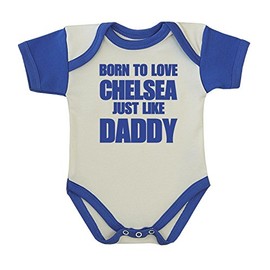 BabyPrem Baby Bodysuit Clothes Born to Love Chelsea Like Daddy 6-9 MONTHS BLUE