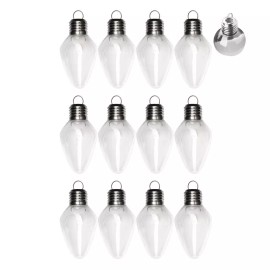 Factory Direct Craft Bulk Lot of of 75 Acrylic Fillable 4-1/2" Light Bulb Shaped Ornaments