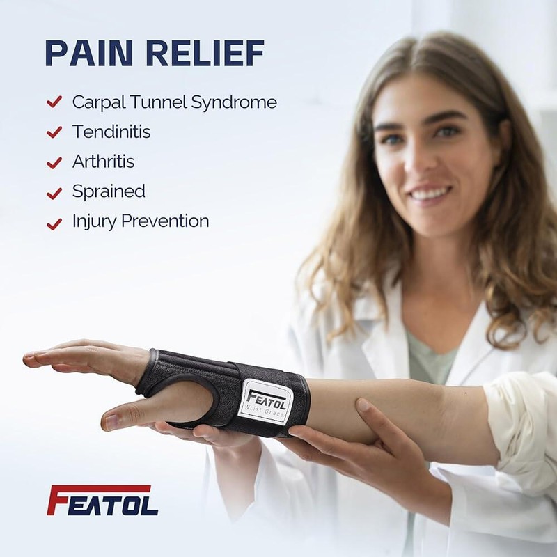 FEATOL 손목 부목 작업을 위한 FEATOL 2팩 터널 보호대 여성