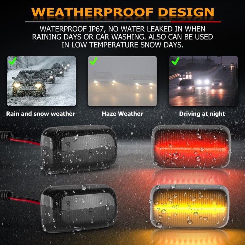Gempro LED Dually Fender Side Marker Lights for 2015-2023 Chevy