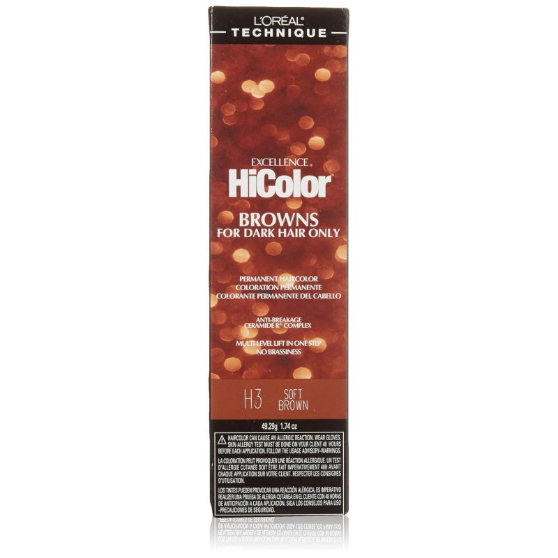 L'Oréal L'oreal Excellence Permanent Creme Hicolor H3 Soft Brown 1.74oz